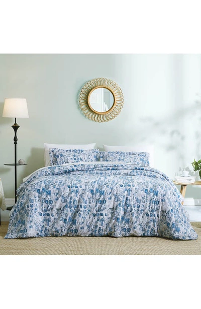 Southshore Fine Linens Rhythm Duvet Cover & Sham Set In Blue