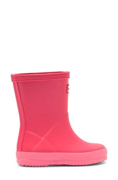 Shop Hunter Kids' First Classic Rain Boot In Pink Shiver/ Rowan Pink