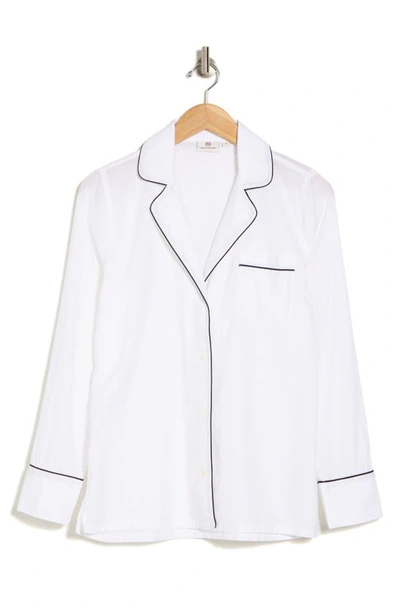 Shop Ag Iris Long Sleeve Button Front Shirt In True White