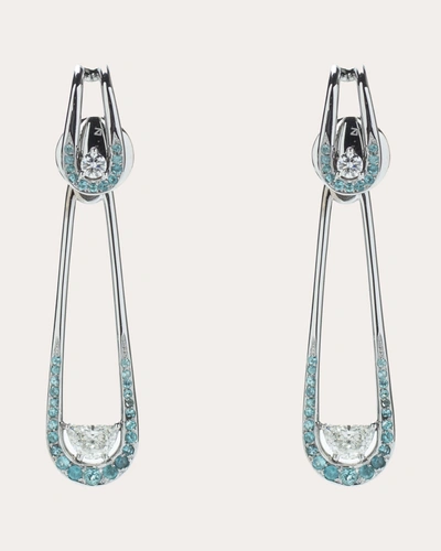 Shop Ara Vartanian Women's Paraiba Tourmaline & Diamond Biela Drop Earrings In Silver
