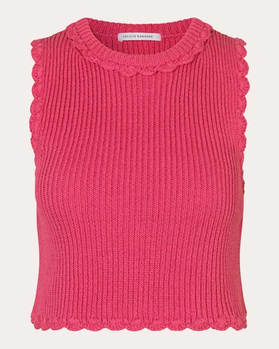 Shop Cecilie Bahnsen Women's Vimona Faustine Crochet Vest Top In Pink