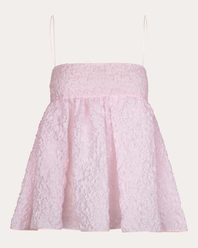 Shop Cecilie Bahnsen Women's Veronica Grasmere Matelassé Babydoll Top In Pink