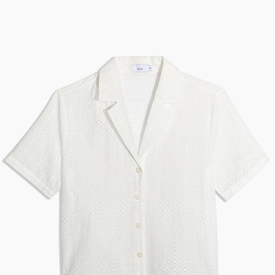 Shop Onia Camp Collar Eyelet Shirt In White