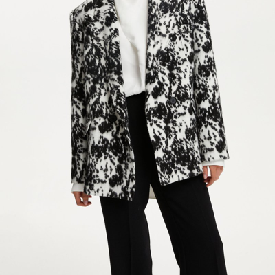 Shop Nocturne Printed Double Breasted Jacket In Black