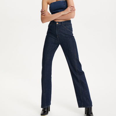 Shop Nocturne High-waisted Straight Jeans In Blue