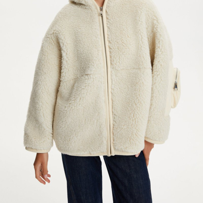 Shop Nocturne Hooded Faux Fur Jacket In White