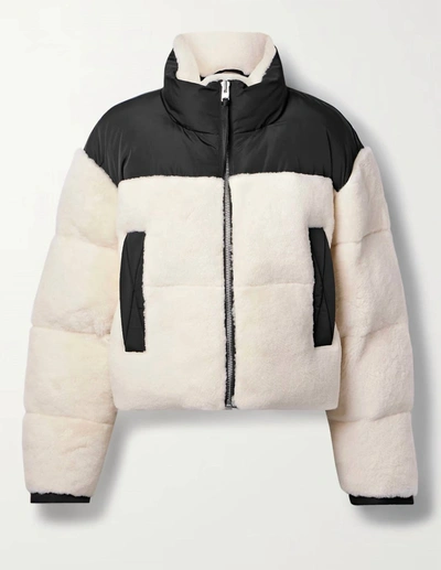 Shop Shoreditch Ski Club Maya Shearling Puffer Jacket In White