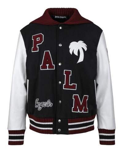Shop Palm Angels Logo-patch Varsity Jacket In Multi