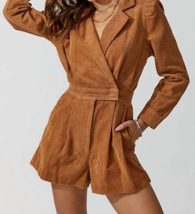 Shop Day + Moon In Case You Didn't Know Romper In Camel In Brown
