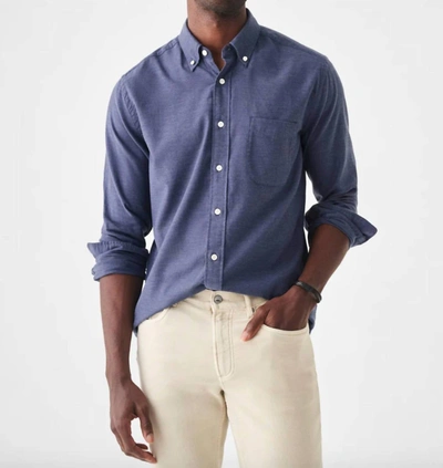 Shop Faherty Stretch Oxford Shirt In Navy In Multi