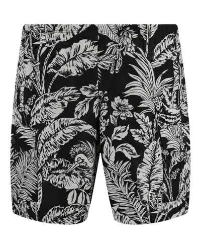 Shop Palm Angels Jungle Parrots Swim Shorts In Black