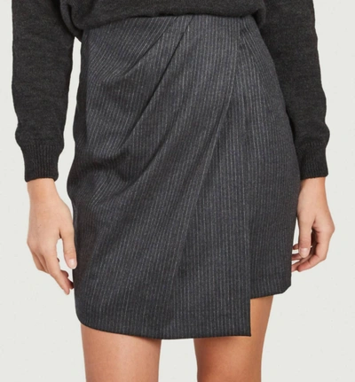 Shop Iro Fang Striped Skirt In Anthracite Grey In Multi