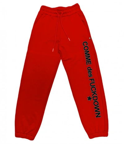 Shop Comme Des Fuckdown Cotton Jeans & Women's Pant In Red