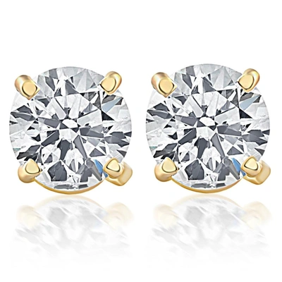 Pompeii3 Screw Back 1 Ct T. W. Genuine Diamond Studs Available In 14k White Or Yellow Gold In Multi
