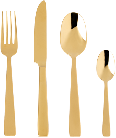 Dolce & Gabbana Gold Carretto Flatware Set, 4 Pcs In Carretto