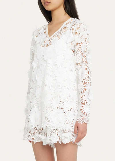 Shop Andine Isla 3d Lace Dress In White