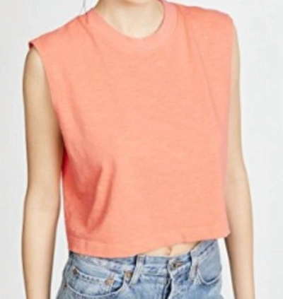 Shop Cotton Citizen Tokyo Crop Muscle Tank In Coral In Pink
