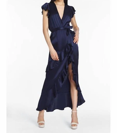 Shop Amanda Uprichard Johanna Silk Maxi Dress In Imperial In Multi