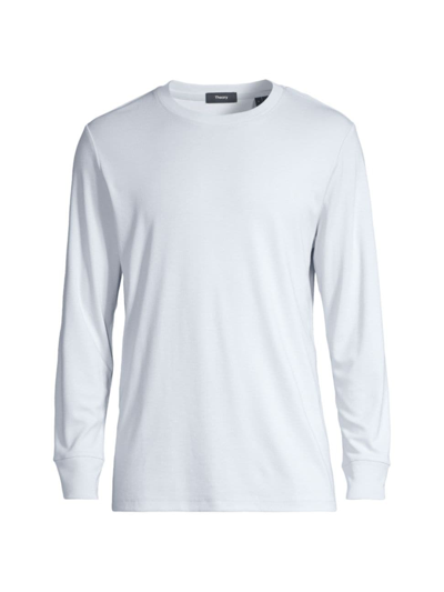 Shop Theory Men's Essential Anemone Milano Long-sleeve T-shirt In Ice