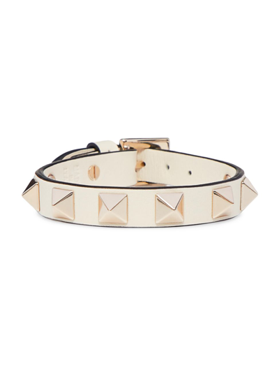 Shop Valentino Women's Rockstud Bracelet In Light Ivory