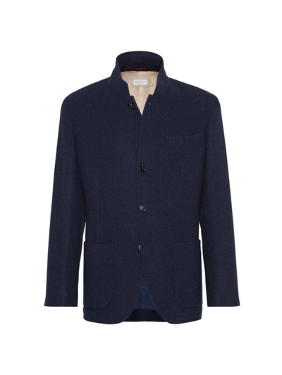 Shop Brunello Cucinelli Men's Water Resistant Lightweight Cashmere Jacket In Cobalt