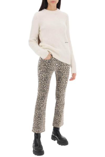 Shop Ganni Brushed Alpaca And Wool Sweater In White