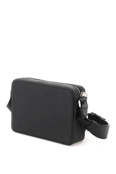 Shop Valextra V-line Reporter Crossbody Bag In Black