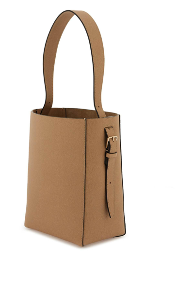 Shop Valextra Soft Mini Bucket Bag In Beige