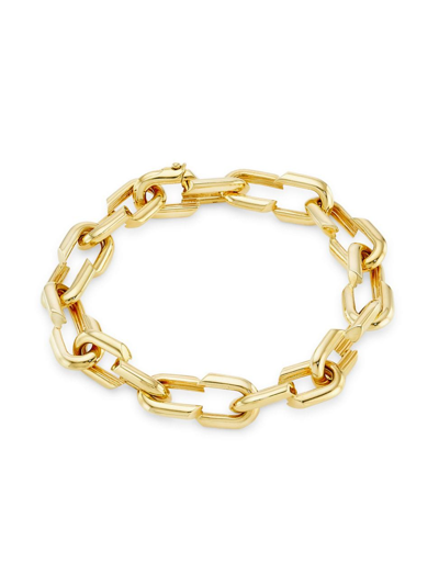 Shop Foundrae Women's Strong Hearts 18k Yellow Gold Medium Love Link Bracelet