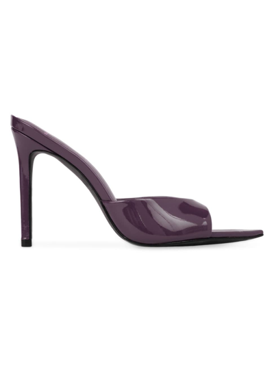 Shop Black Suede Studio Women's Brea Patent High Heel Slippers In Plum