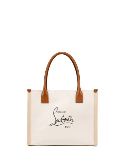 Shop Christian Louboutin Nastroloubi Bag In Canvas In Natural