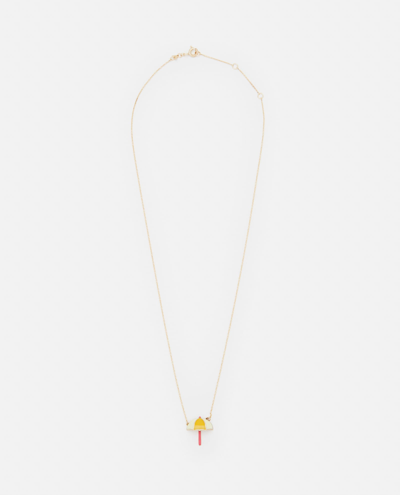 Shop Aliita 9k Gold Sombrilla Enamel Necklace In Yellow