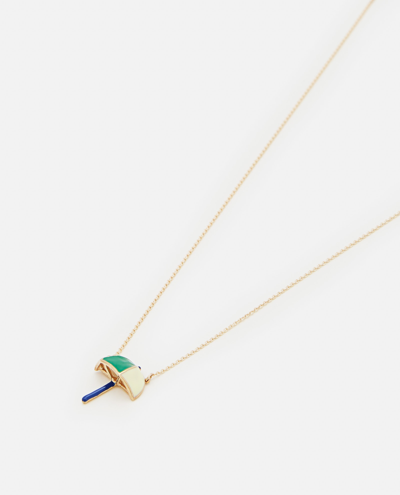 Shop Aliita 9k Gold Sombrilla Polished Necklace In Green