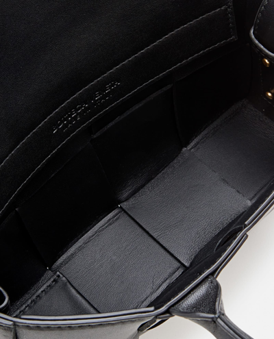 Shop Bottega Veneta East West Mini Arco Leather Tote Bag In Black