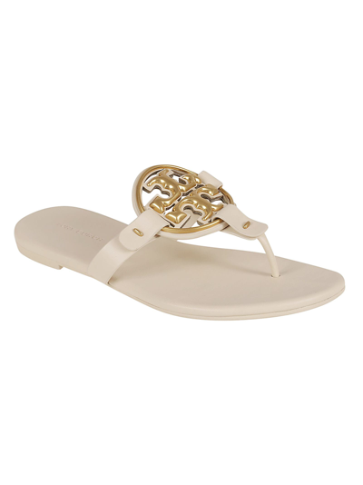 Shop Tory Burch Miller Soft Sliders In New Cream/gold
