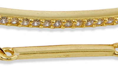 Shop Savvy Cie Jewels Cz Double Bar Chain Bracelet In Yellow Gold