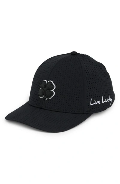 Shop Black Clover Clover Logo Perforated Baseball Cap In Black/ Black