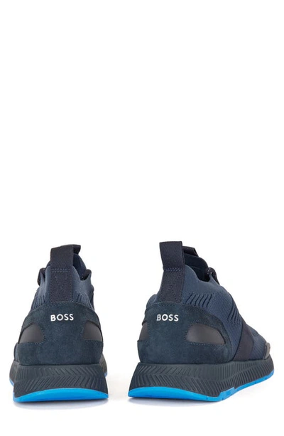 Shop Hugo Boss Titanium Sneaker In Navy