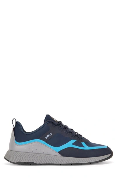 Hugo Boss Titanium Runn Sneaker In Open Blue