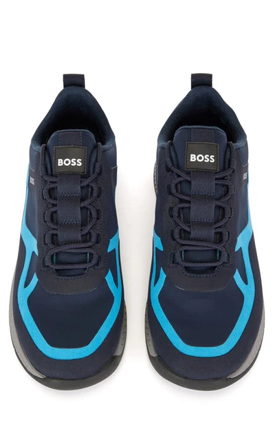 Hugo Boss Titanium Runn Sneaker In Open Blue