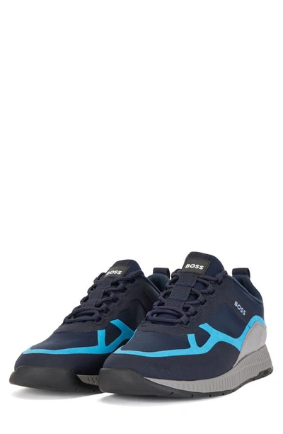 Hugo Boss Titanium Runn Sneaker In Open Blue