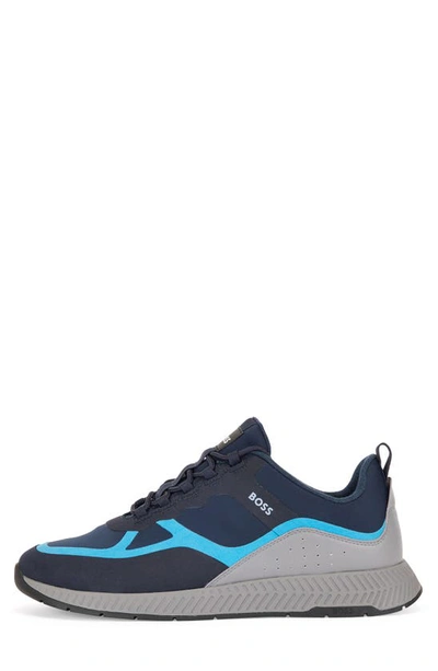 Hugo Boss Titanium Runn Sneaker In Open Blue