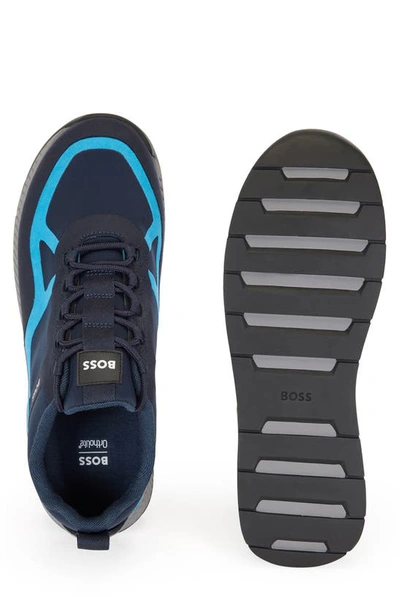 Hugo Boss Titanium Runn Sneaker In Open Blue