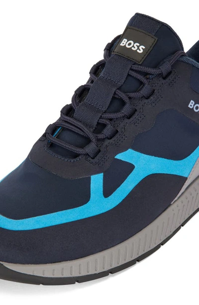 Hugo Boss Titanium Runn Sneaker In Open Blue