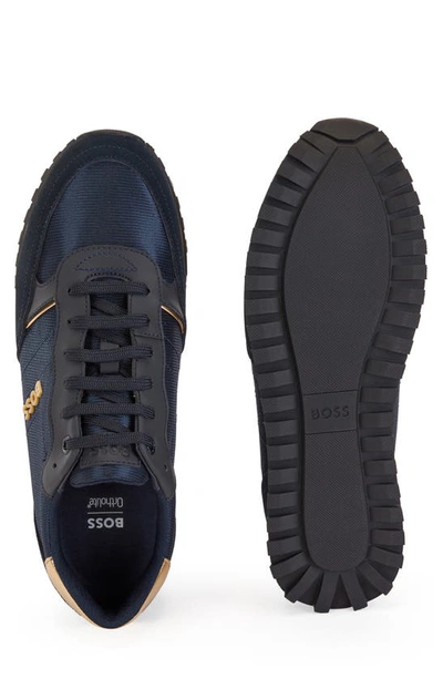 Shop Hugo Boss Boss Parkour Runn Nymx Sneaker In Dark Blue