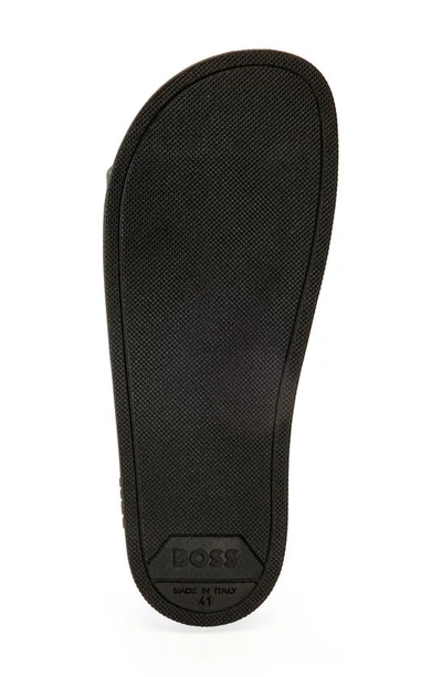 Hugo Boss Bay Slide Sandal In Charcoal