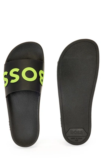 Shop Hugo Boss Bay Slide Sandal In Charcoal