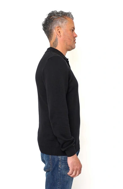 Shop Vellapais Velda Long Sleeve Polo In Black