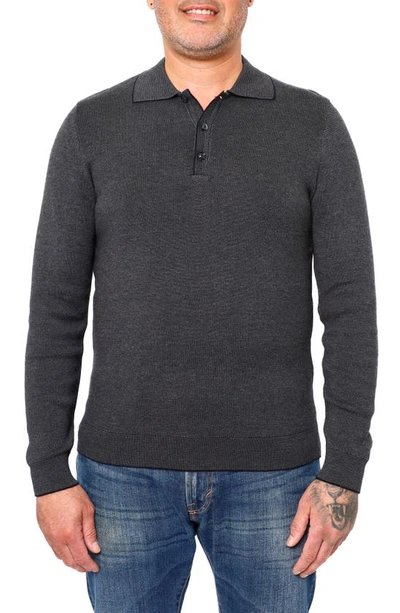 Shop Vellapais Torreno Long Sleeve Polo In Black