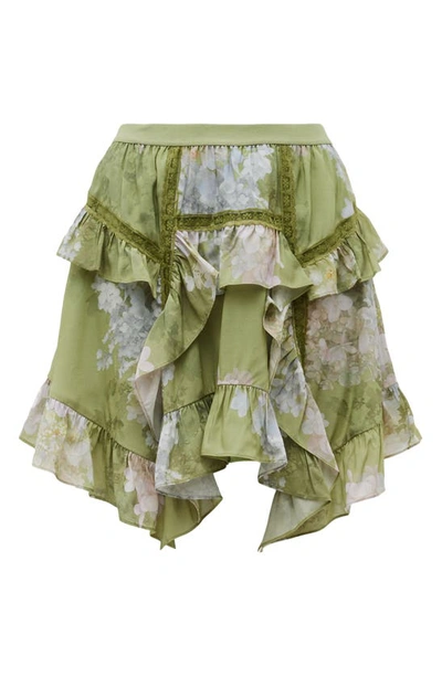 Shop Allsaints Reese Venetia Floral Miniskirt In Spring Green
